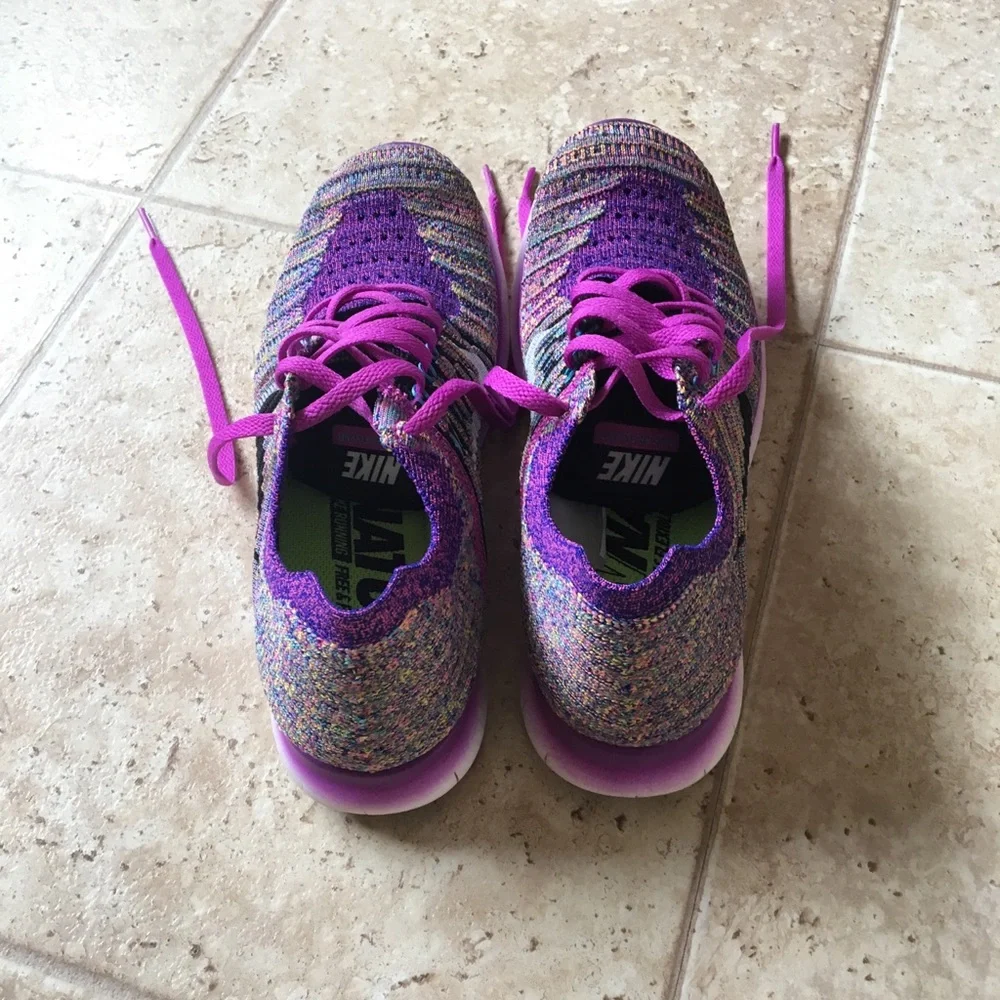 Nike Women's Multicolor Purple Flyknit Running Shoes